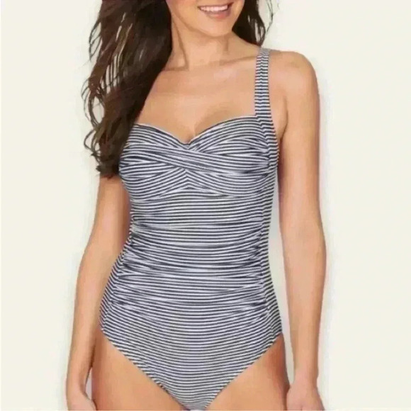 Bond Eye Australia Blue and White Striped One Piece SZ 8 - Picture 1 of 7